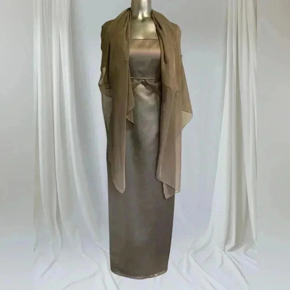 ✅Women’s  Formal Satin/Chiffon Fully Lined Long Dress - Picture 1 of 15